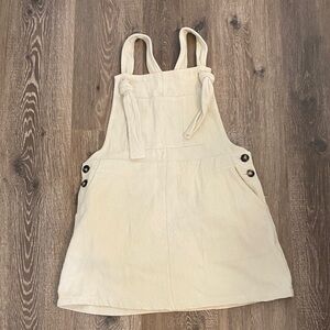Cream Overalls Dress Casual Style